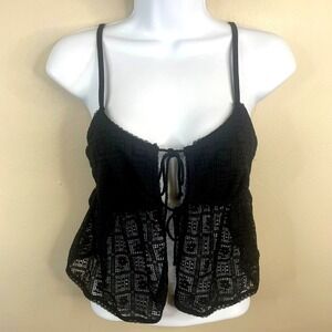 Aerie Whimsigoth Fairy Crop Top NWOT Medium Bow Front Crochet Festival Boho